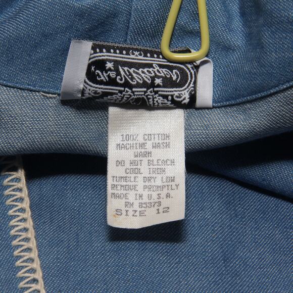 NEW Vintage The Villager Cotton Long Blazer Jacket Size 12 Light Blue - Picture 10 of 11